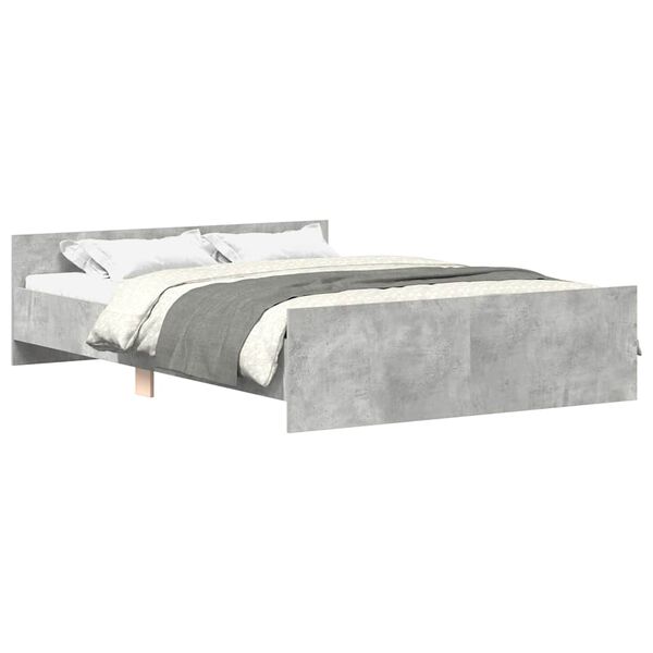 vidaXL Estrutura cama c/ pain&eacute;is cabeceira/p&eacute;s 140x200cm cinza cimento