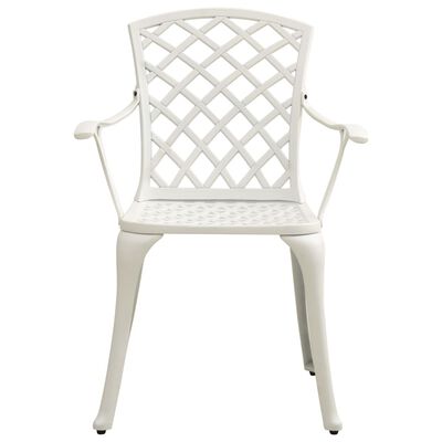vidaXL Cadeiras de jardim 4 pcs alumínio fundido branco