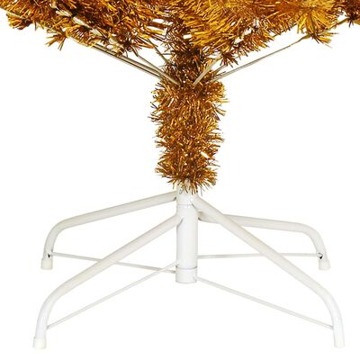 vidaXL Árvore de Natal artificial com suporte 180 cm PET dourado
