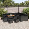 vidaXL Conjunto de Sof&aacute; de Jardim com almofada 13 pcs Preto