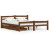 vidaXL Estrutura cama c/ 2 gavetas 160x200cm pinho maci&ccedil;o castanho mel
