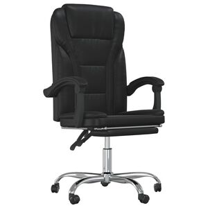 vidaXL Cadeira de escrit&oacute;rio reclin&aacute;vel couro artificial preto
