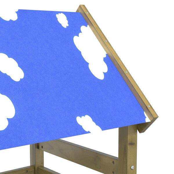 vidaXL Torre de Brincar Castanho Madeira S&oacute;lida Impregnada