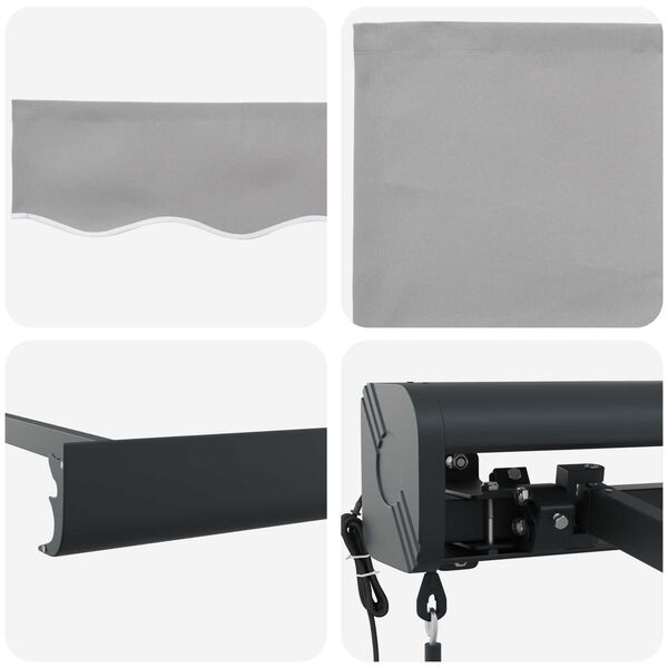 vidaXL Toldo Cinzento-claro 350 x 250 x 165 cm Poli&eacute;ster e Alum&iacute;nio