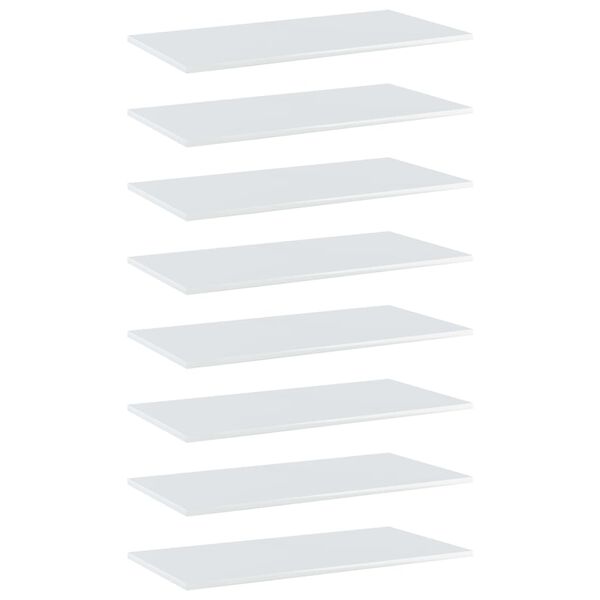 vidaXL Prateleiras para estante 8 pcs 80x40x1,5cm contraplacado branco