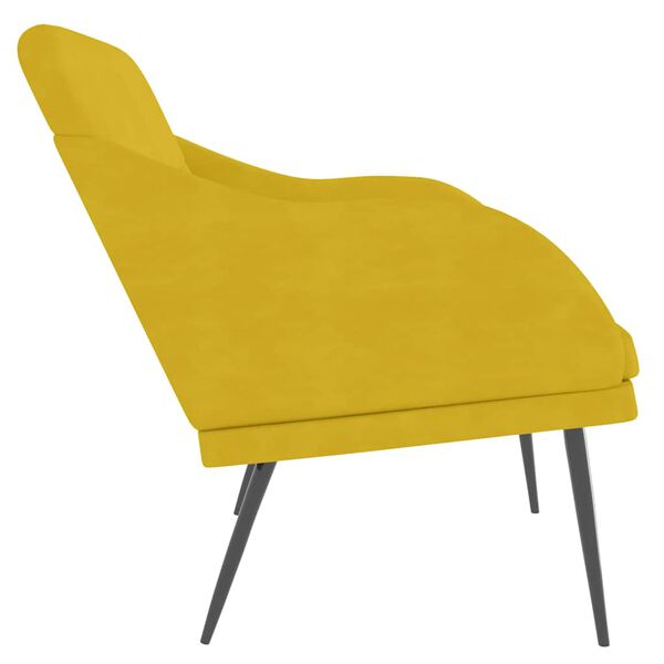 vidaXL Banco 110x76x80 cm veludo amarelo