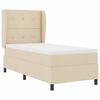 vidaXL Cama Box com colch&atilde;o com cabeceira Creme 100 x 200 cm tecido