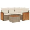 vidaXL 5 pcs conjunto de sof&aacute;s p/ jardim com almofad&otilde;es vime PE bege