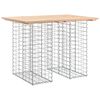 vidaXL Mesa de jardim com design de gabi&atilde;o 100x70x72 cm em madeira maci&ccedil;a de pinho