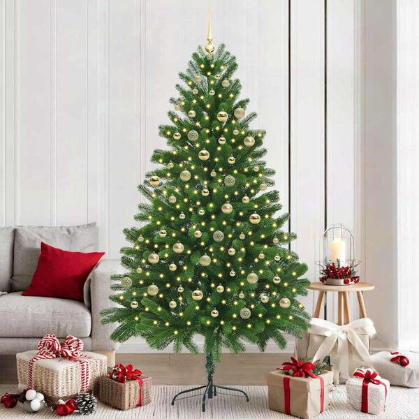 vidaXL &Aacute;rvore de Natal com 300 LEDs com suporte Verde 210 cm PE