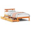 vidaXL Estrutura cama c/ gavetas 100x200 cm pinho maci&ccedil;o castanho-mel