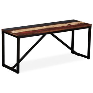 vidaXL Banco em madeira recuperada maci&ccedil;a 110x35x45 cm