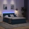 vidaXL Cama com arruma&ccedil;&atilde;o e LED Azul Escuro 140 x 200 cm Veludo