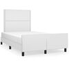 vidaXL Estrutura de cama sem colch&atilde;o 120x190cm couro do falso branco