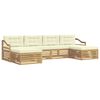vidaXL Conjunto de Sof&aacute;s para Exterior 6 unid. Branco e Creme