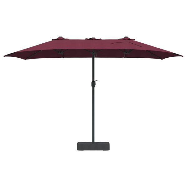 vidaXL Guarda-sol de Jardim Vermelho Bordeaux 385 x 209 x 244 cm