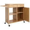 vidaXL Carrinho de Cozinha com Rodas Natural 90,5 x 36 x 86,5 cm Bambu