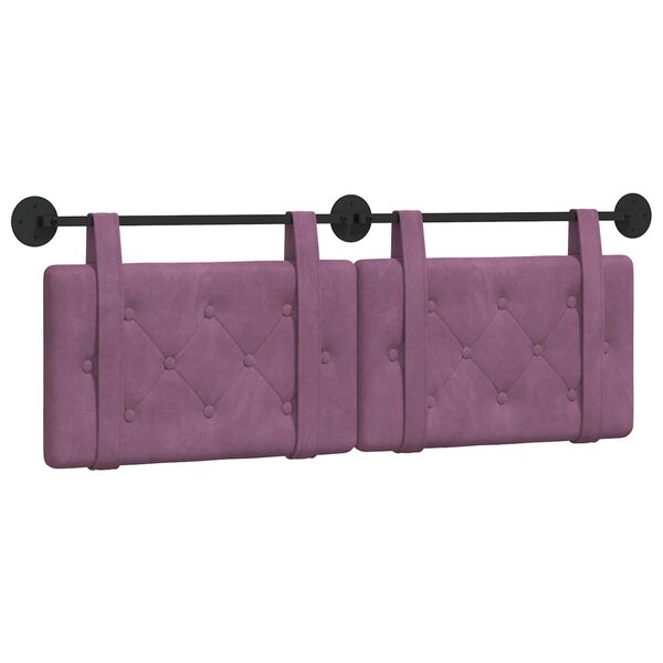 vidaXL Cabeceira Suspensa Roxo 150 x 55 x 5 cm Veludo