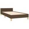 vidaXL Estrutura de cama c/ cabeceira 90x190 cm tecido castanho-escuro