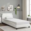 vidaXL Estrutura de cama Dover 90x200 cm couro artificial branco