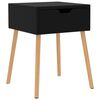 vidaXL Mesa de cabeceira derivados de madeira preto brilhante