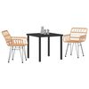 vidaXL Conjunto de Jantar para Jardim 3 pcs Castanho