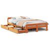 vidaXL Cama sem colch&atilde;o 135x190 cm madeira pinho maci&ccedil;a castanho-mel