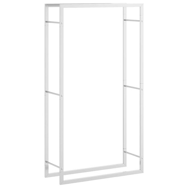 vidaXL Suporte para lenha 80x28x154 cm a&ccedil;o inoxid&aacute;vel