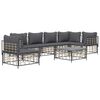 vidaXL 7 pcs conjunto lounge de jardim c/ almofadões vime PE antracite