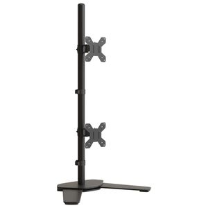 vidaXL Suporte duplo para monitor VESA 75/100 mm a&ccedil;o preto