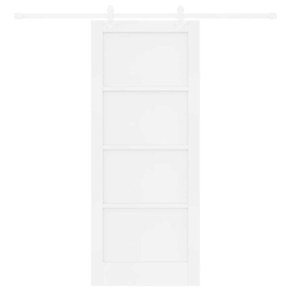 vidaXL Porta Deslizante Branco 83 x 202 cm Madeira de Pinheiro S&oacute;lida