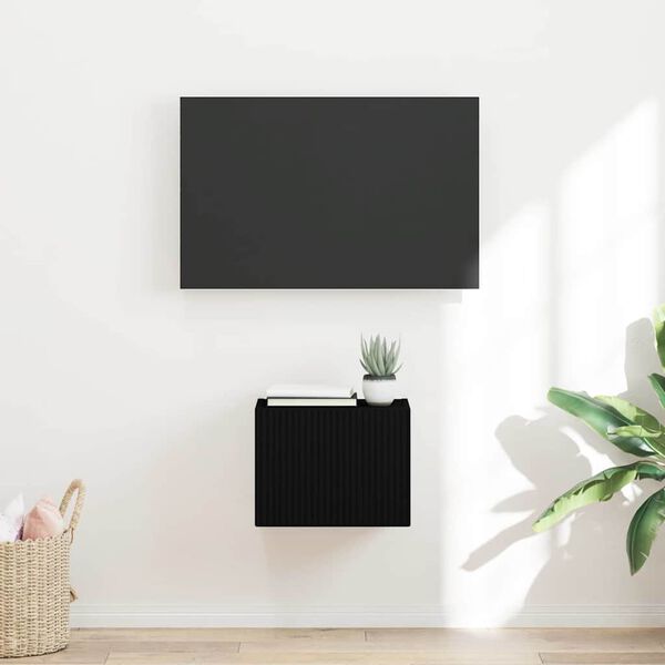 vidaXL Arm&aacute;rio de TV de Parede Preto 60 x 31 x 29.5 cm