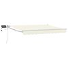 vidaXL Toldo retr&aacute;til manual com LEDs Creme e Branco 3,5 x 2 m