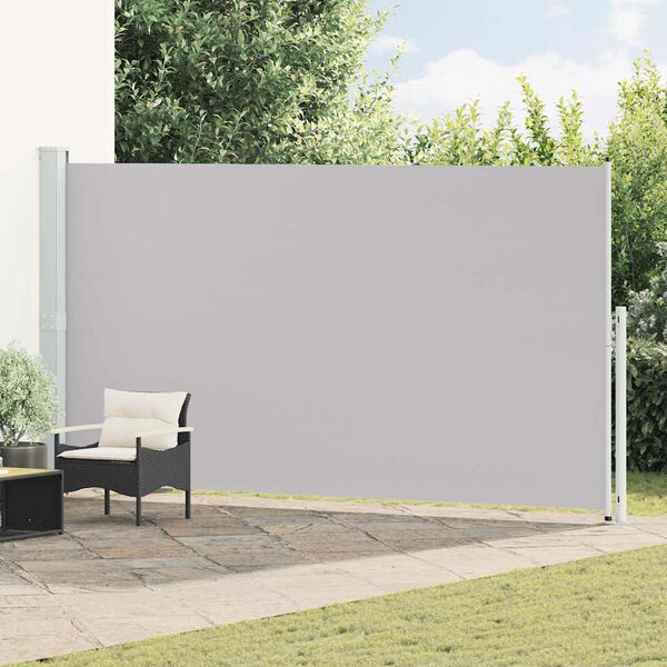 vidaXL Toldo lateral retr&aacute;til para p&aacute;tio 200x500 cm cinzento