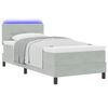 vidaXL Cama Box Spring LED com led Cinzento-claro 90 x 200 cm Veludo