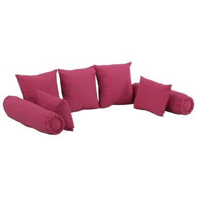 vidaXL 7 pcs conjunto de almofadas decorativas tecido rosa