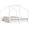 vidaXL Estrutura de cama infantil 2x(90x200) cm pinho maci&ccedil;o branco