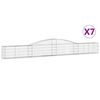vidaXL Cestos gabi&atilde;o arqueados 7 pcs 400x30x40/60 cm ferro galvanizado