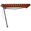 vidaXL Toldo autom&aacute;tico independente 400x300 cm laranja e castanho