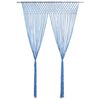 vidaXL Cortina macramé 140x240 cm algodão azul