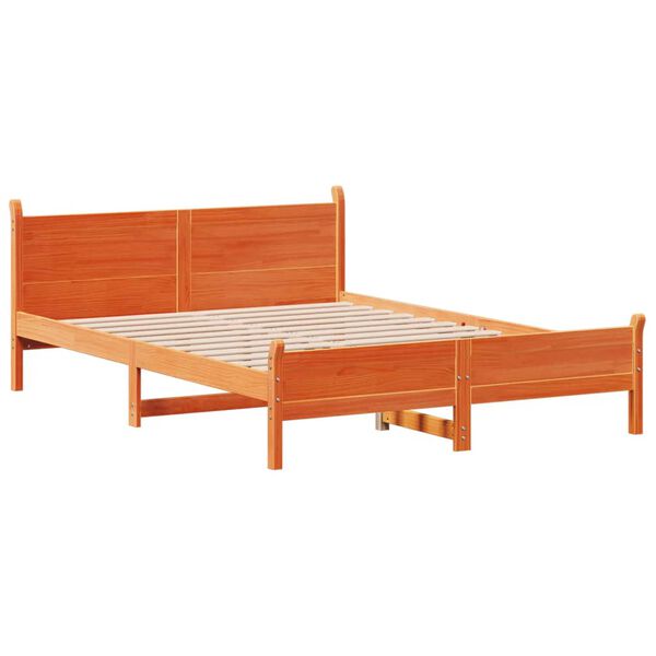 vidaXL Cama sem colch&atilde;o 150x200 cm madeira pinho maci&ccedil;a castanho-mel