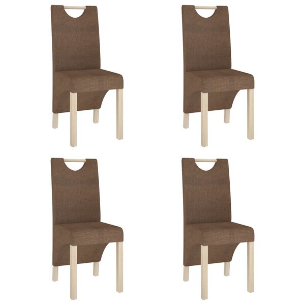 vidaXL Cadeiras de jantar 4 pcs tecido castanho