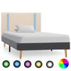 vidaXL Estrutura cama c/ LED 100x200 cm tecido creme e cinzento-escuro