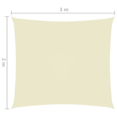 vidaXL Para-sol estilo vela tecido oxford retangular 2x3 m cor creme
