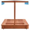 vidaXL Caixa de areia com teto 122x120x123 cm madeira de abeto