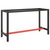 vidaXL Estrutura p/ bancada 140x50x79 cm metal preto e vermelho mate