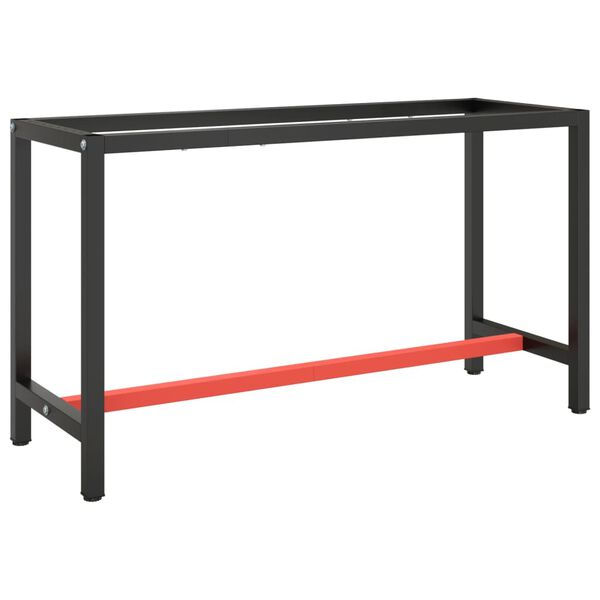 vidaXL Estrutura p/ bancada 140x50x79 cm metal preto e vermelho mate