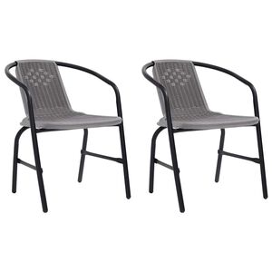 vidaXL Cadeiras de jardim 2 pcs vime pl&aacute;stico e a&ccedil;o 110 kg