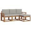vidaXL Conjunto de Sof&aacute;s para Exterior 4 unid. Cinza Natural e Claro