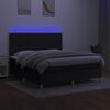 vidaXL Cama box spring c/ colch&atilde;o e LED 180x200 cm tecido preto